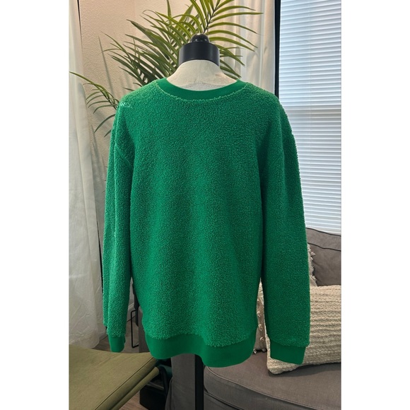COS Men’s Relaxed Fit Teddy Sweatshirt Size Medium Green Long Sleeve Crew Neck - Picture 7 of 12
